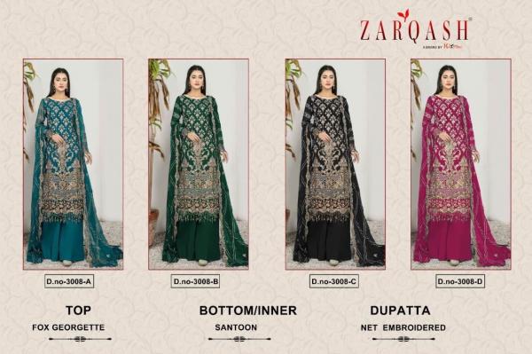 Zarqash Z 3008 Designer Heavy Pakistani Suit Collection